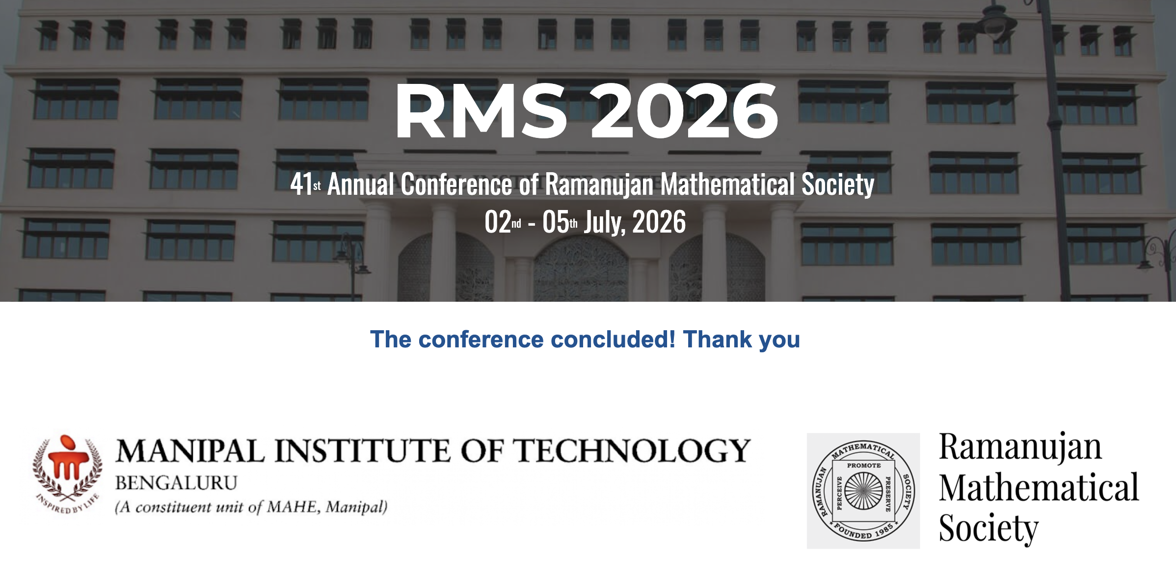 Amrutha and Kunal present their papers in RMS 2026