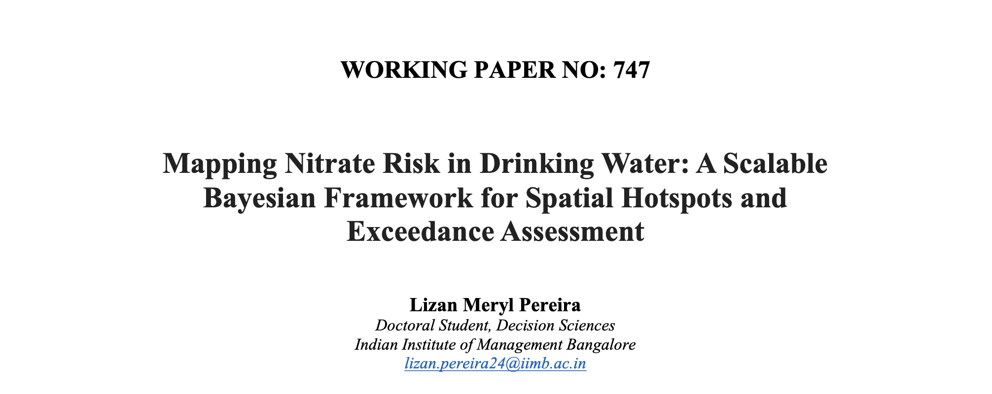 First draft of water quality analysis